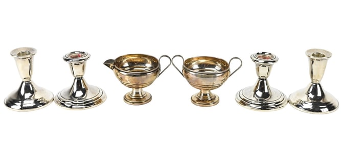 Collection of Weighted Sterling Silver Table Top