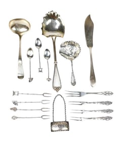 Collection Antique Sterling Silver Small Utensils
