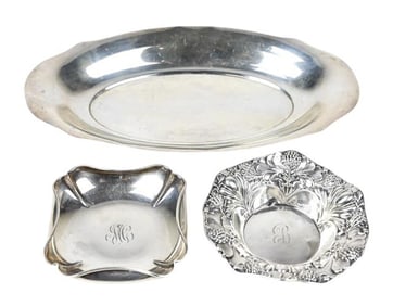 3 Sterling Silver Decorative Serving Dishes