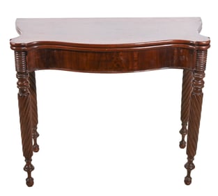 Antique Federal Carved Mahogany Lift Top Table