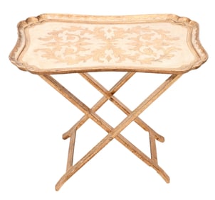 Venetian Carved Painted Gilt Wood Tray Table
