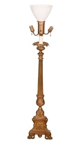 Renaissance Revival Brass 3 Light Standing Lamp