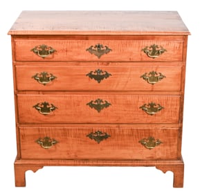 Antique Hand Carved Tiger Wood Dresser