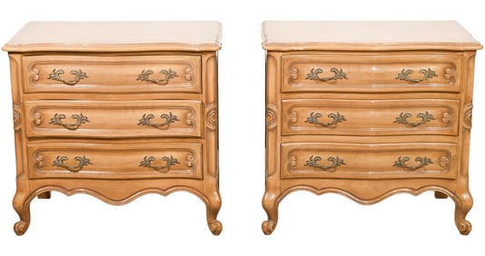 Pair Daniel Jones French Country Style Nightstands