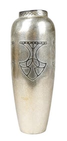 Art Deco Sterling Silver Decorated Bronze Vase