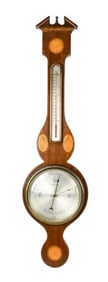 Hepplewhite Banjo Barometer Marquetry Shell Motif