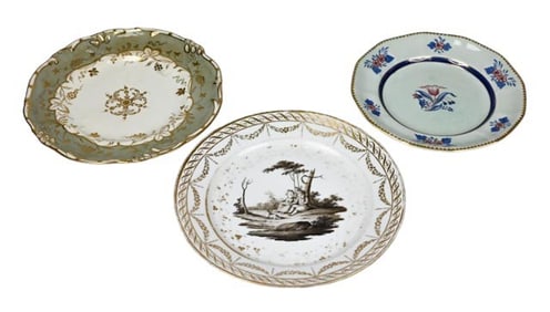 5 18th C Porcelain Plates Inc  Adams, Rockingham