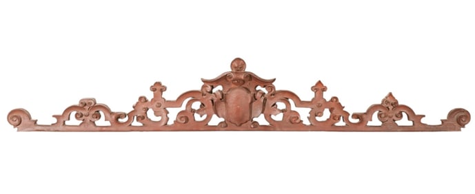 Vintage Composite Painted Pediment Wall Hanging