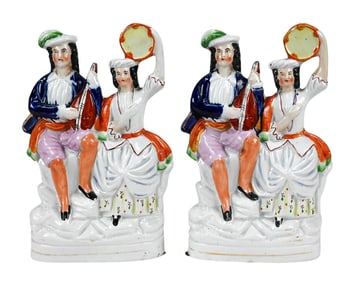 Pair Antique Staffordshire Esmeralda Gringoire