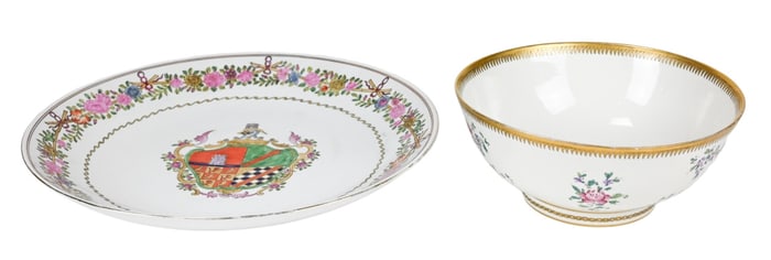 2 Chinese Export Style French Porcelain Pieces