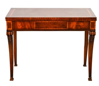 French Regency Style Marquetry Inlay Console Table