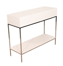 Modern White and Chrome Console Table