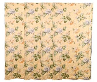 4 Custom Made & Lined Chinz Style Drape Panels