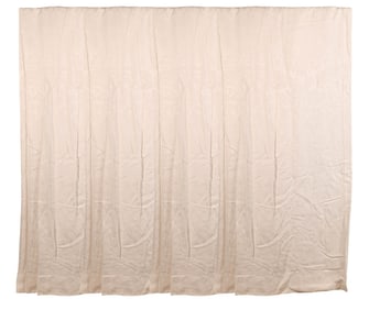 4 Custom Made Ivory Damask Patterned Lined Drapes