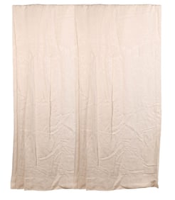 2 Custom Made Ivory Damask Patterned Lined Drapes