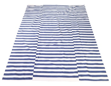 Blue & White Stripe Woven Indoor Outdoor Area Rug