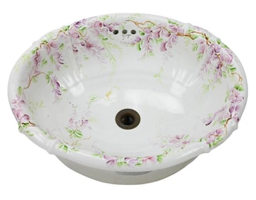 Giorgio Designer Painted Porcelain Floral Sink