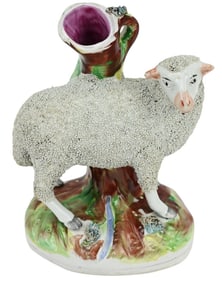 Kent Staffordshire Porcelain Sheep Spill Vase
