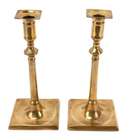 Pair Antique George II  Bell Metal Candlesticks