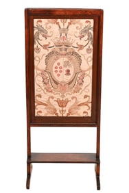 19th Century Armorial Needlepoint Fireplace Stand