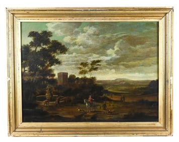19th Century Oil Painting on Board of Hunt Scene