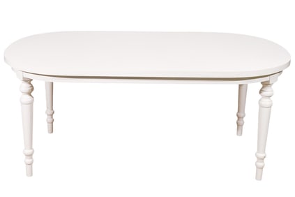 Gustavian Style Carved White Painted Dining Table