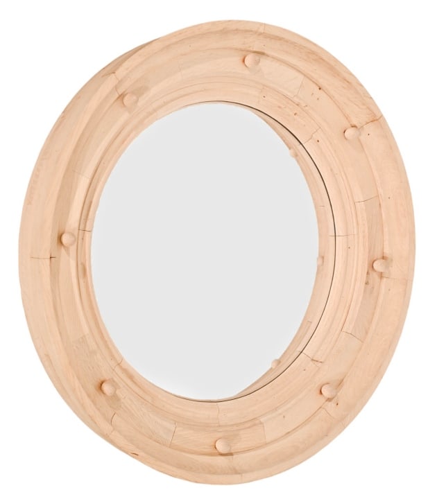 Regency Style Carved Pine Bulls Eye Convex Mirror (1 of 9)