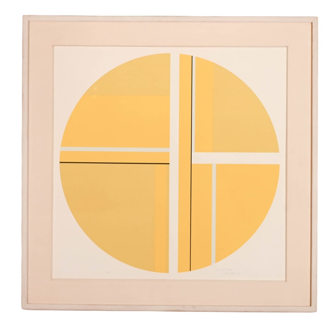 Ilya Bolotowsky Untitled Yellow Tondo Screen Print (1 of 13)