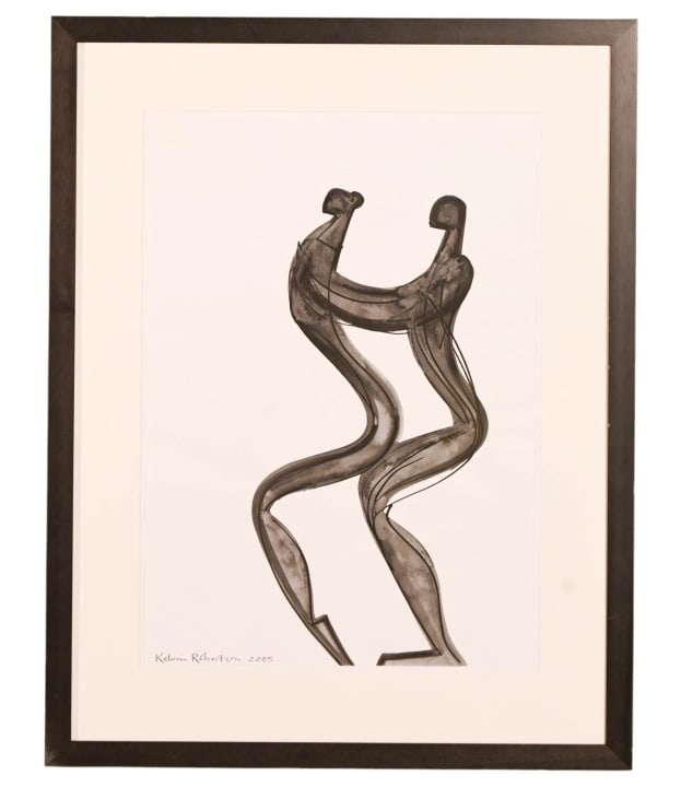 Kelvin Robertson Signed Ink Drawing of Couple (1 of 10)