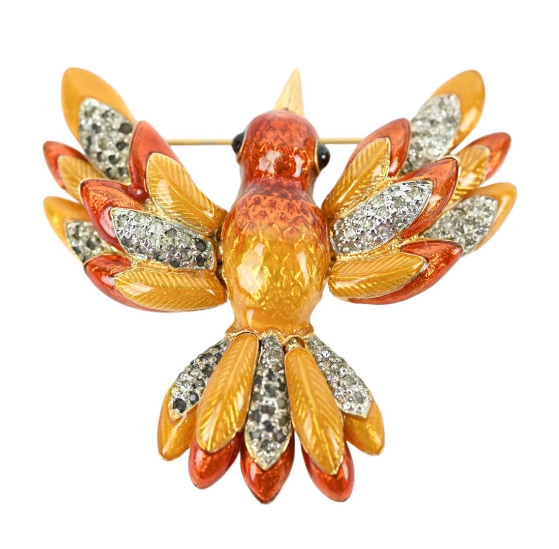 Judith Leiber Signed Enamel & Crystal Hummingbird (1 of 7)