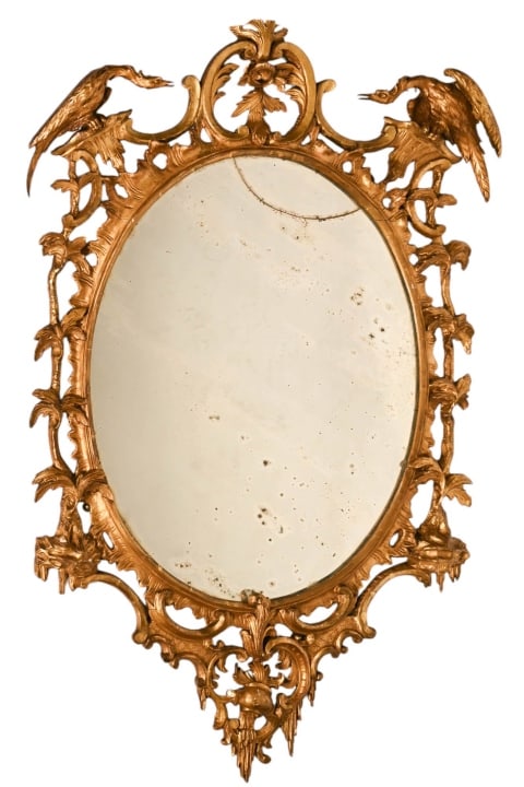 Chinese Chippendale Style Carved Gilt Mirror (1 of 19)
