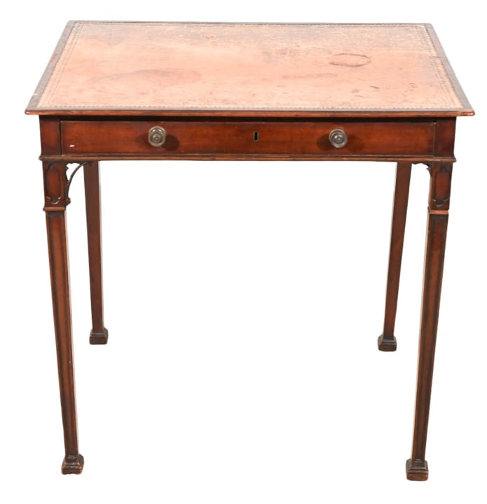 Antique Hand Carved Leather Top Table (1 of 16)
