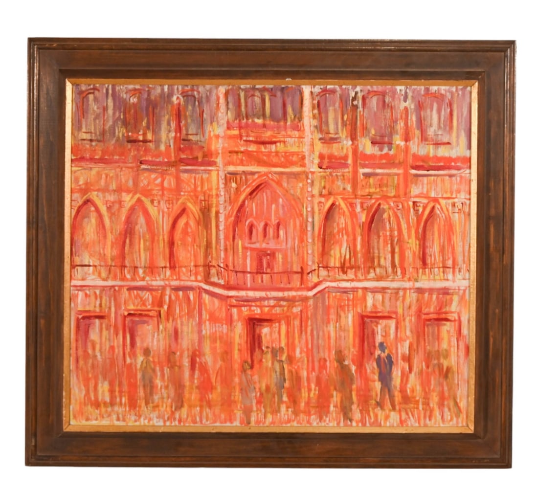 Mid C Expressionist Oil Painting of Cathedral (1 of 11)
