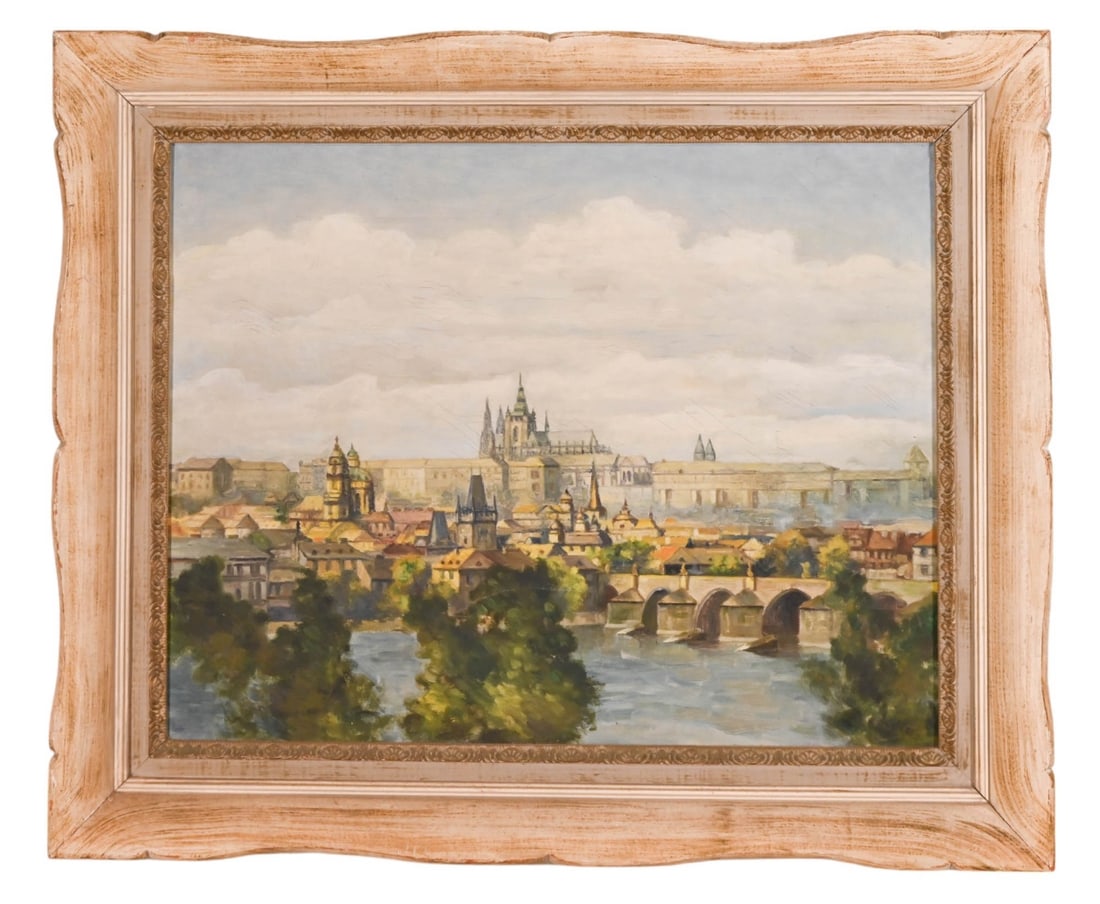 Emanuel Knizek Signed Oil Painting of Prague (1 of 12)