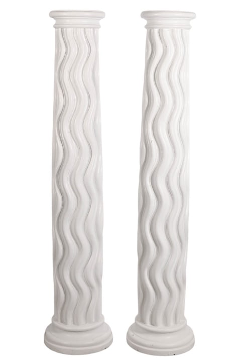 Pair Plaster Twist Form Column Pedestals (1 of 7)