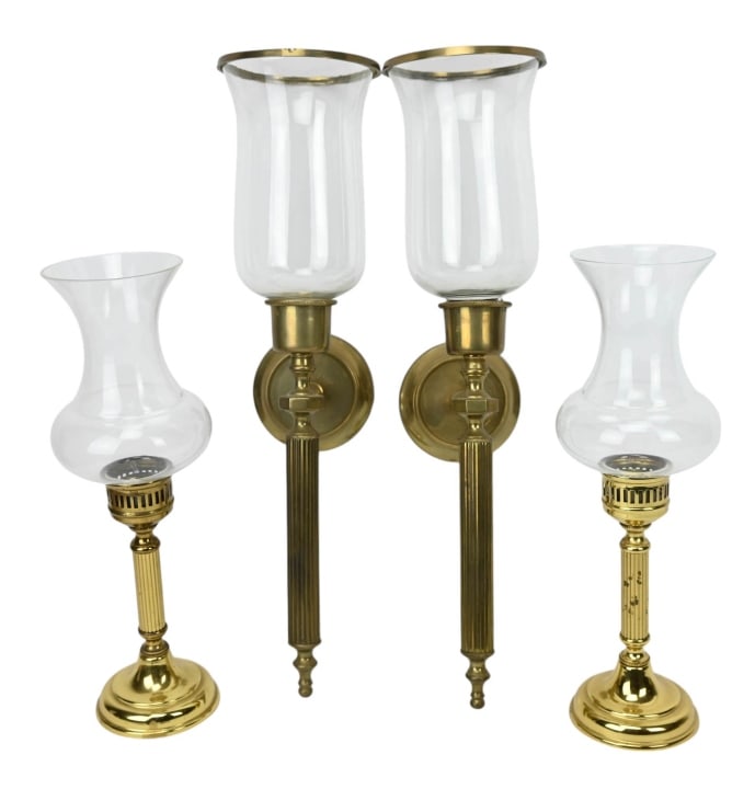 2 Column Form Candle Holders & 2 Candle Sconces (1 of 11)