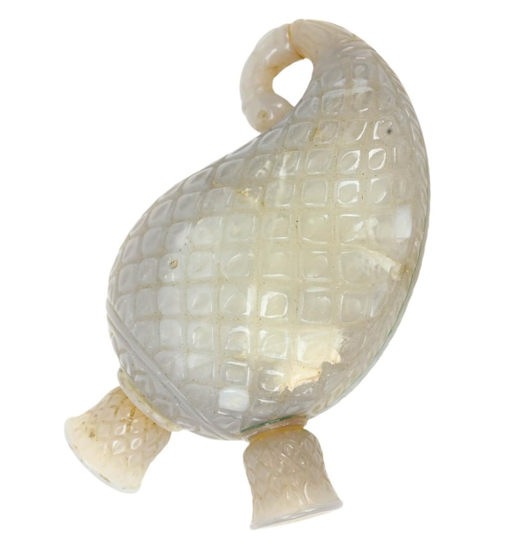 Rare Mughal Old Nephrite Jade Stone Huqqa Base (1 of 15)