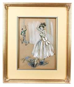 Cydney Grossman Signed Gauche Painting Ballerina