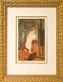 Manuel Robbe Signed Etching La Critique w COA