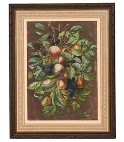 18th C George Brookshaw Watercolor Painting