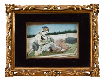 Indian Mughal Miniature Kama Sutra Panel Painting
