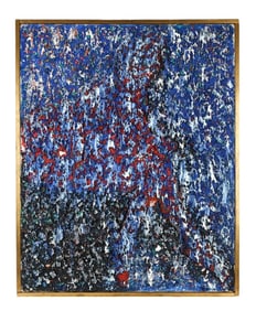 Mid Century High Impasto Abstract Action Painting