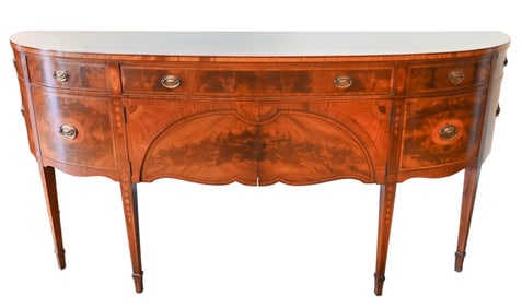 Antique Hepplewhite Carved Satin Wood Sideboard