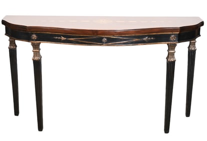 French Directoire Style Carved Painted Demi Lune