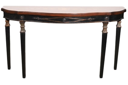 French Directoire Style Carved Painted Demi Lune