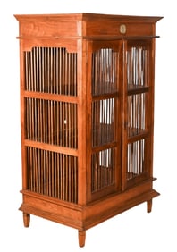Indonesian Teak Spindle Front and Side Cabinet