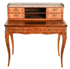 Antique Louis XV Style Kingwood & Marble Bureau