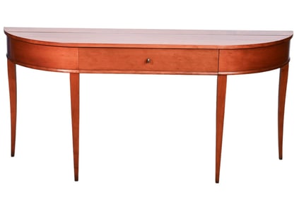 Cherry Demi Lune Plank Top Console with Drawer