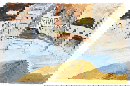 Ram Kumar Untitled Cityscape Acrylic on Paper