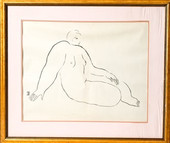 Sanyu Signed Pen on Paper Face Au Modele